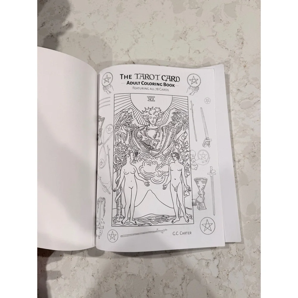 The Tarot Card Adult Coloring Book GC Carter 78 Cards Major Minor Arcana New